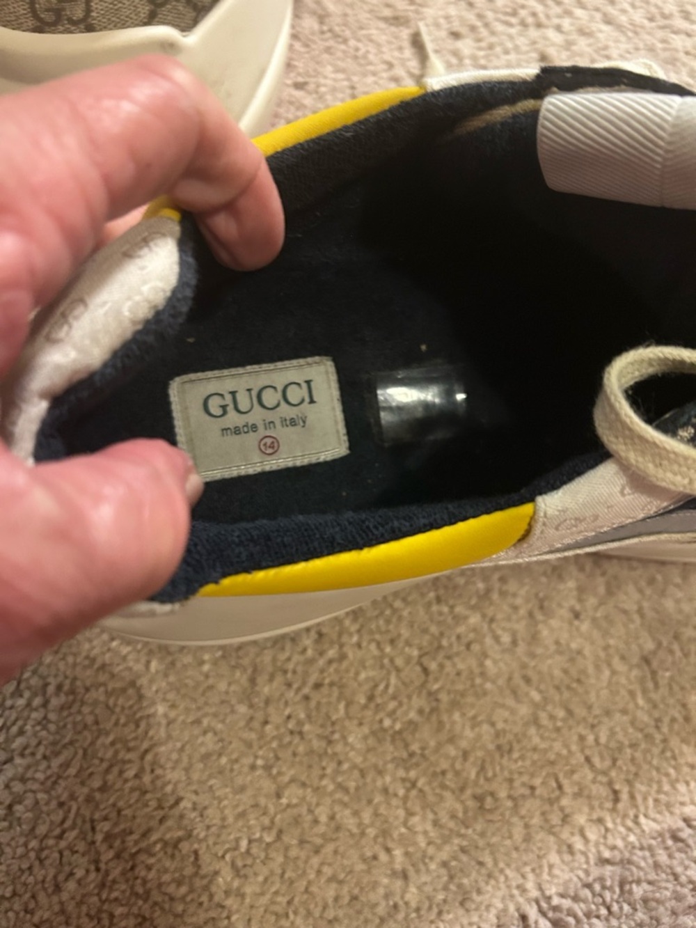 Gucci Rhyton sneakers in the Beige White Yellow'  color-way Size 14 Men’s - Picture 9 of 12